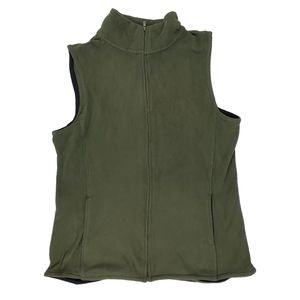 Cuddl Duds Green Zipper Fleece Vest
